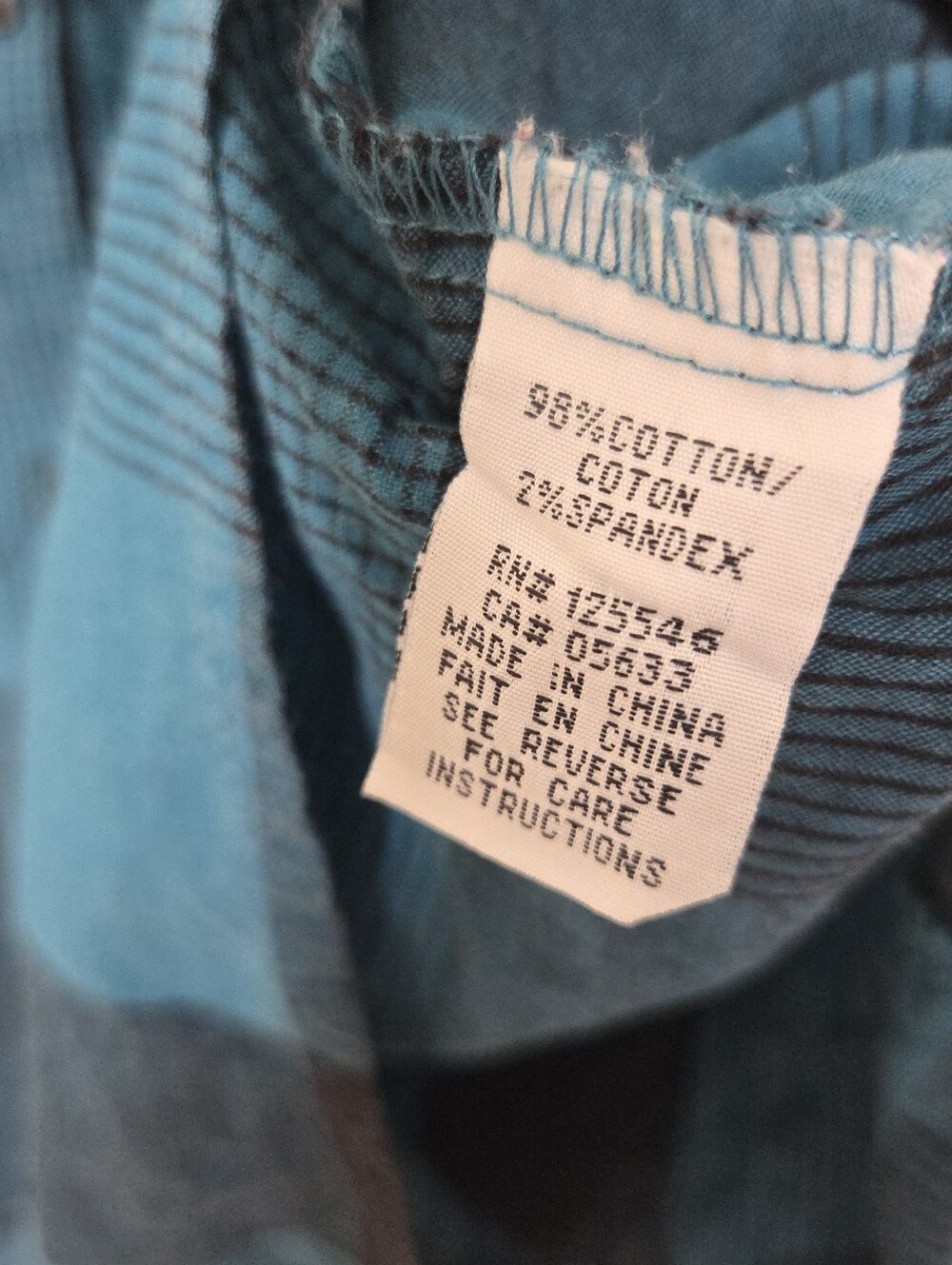Habitat Cotton Blend Blue Plaid Button Up Large Boho Minimalist Lagenlook - Picture 6 of 10
